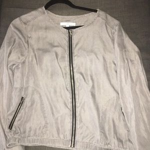 EUC lightweight grey denim bomber jacket